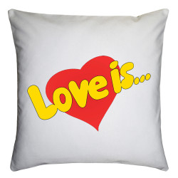 Подушка с принтом "Love is..."