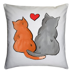 Подушка з принтом "Закохані коти"